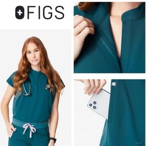 Figs Women’s Rafaela XS top Caribbean Blue